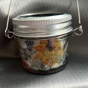 Mason Jars - Glass Jars With Solar Lights. Hand decorated By “Amada“